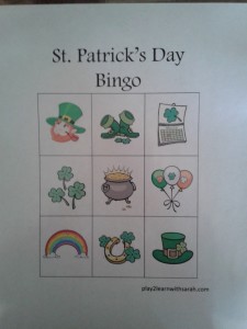 St P bingo card 3