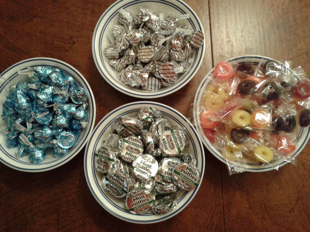 Candy in bowls