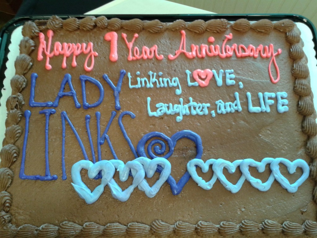 The Lady-Links logo was the perfect decoration for our celebration cake.