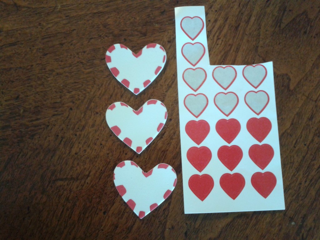 Valentine stickers from store